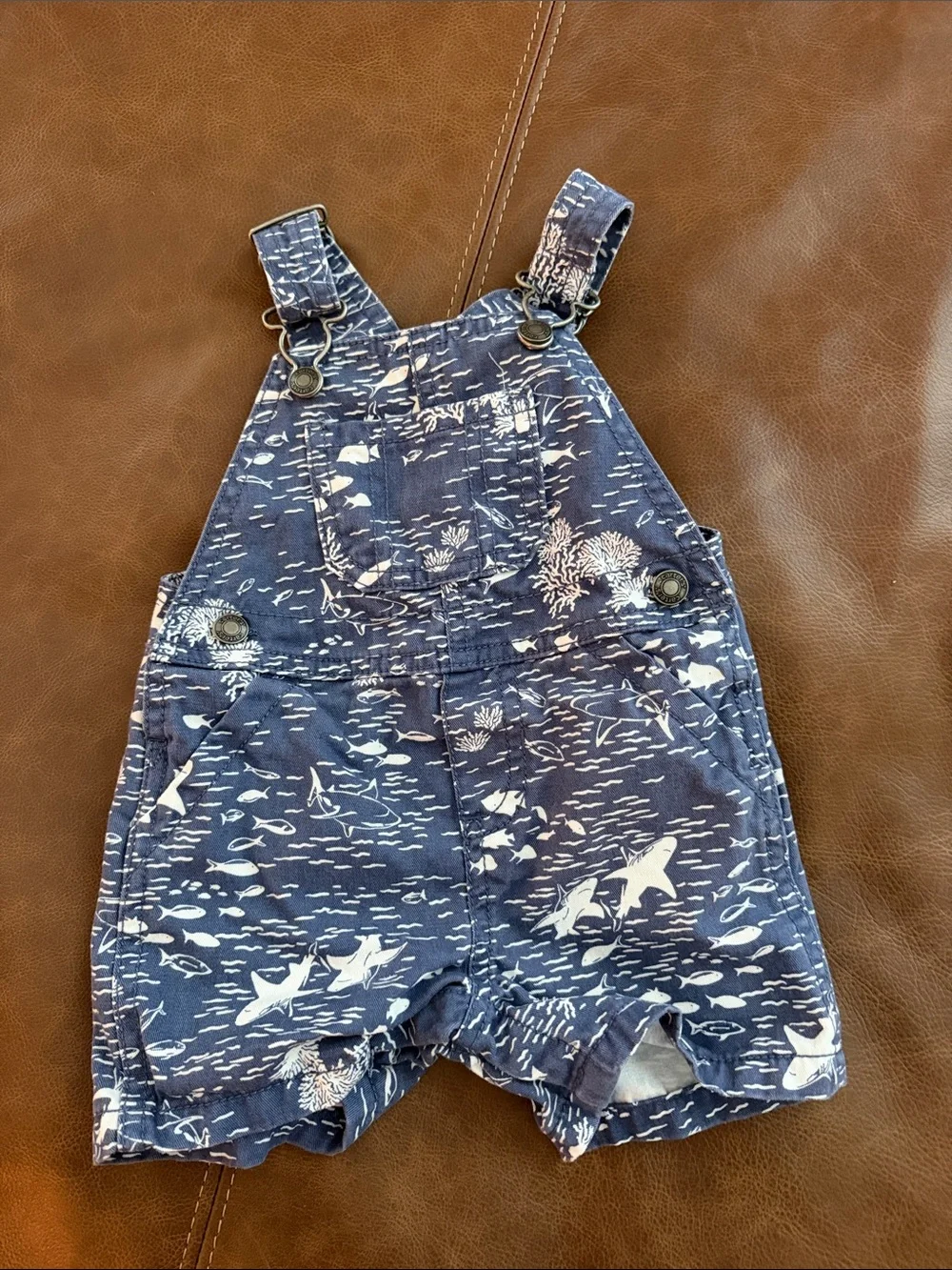 Navy Shark Print Carter’s Overalls